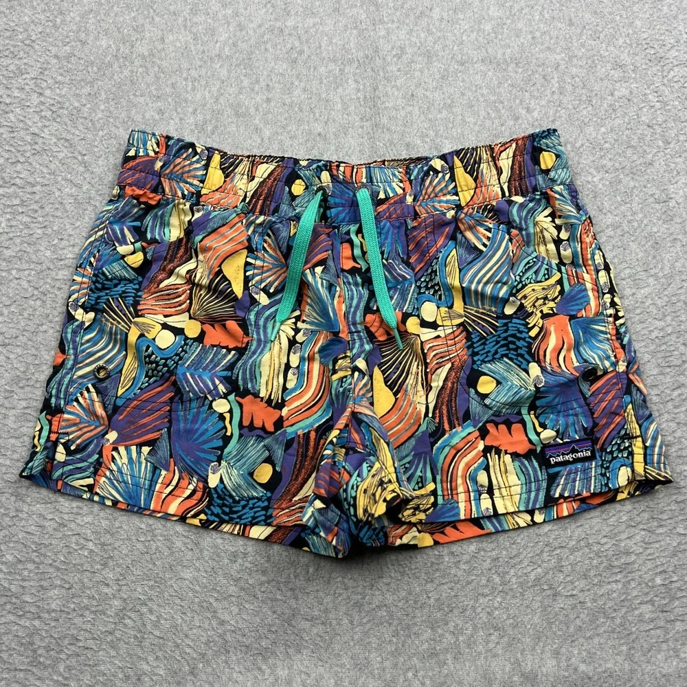 Patagonia Costa Rica Baggies Shorts Kids 12 Multicolor Abstract Pitch Blue 67088